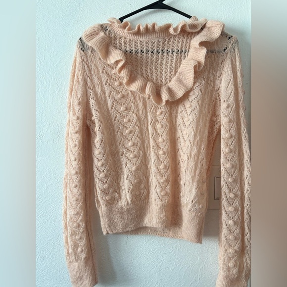 Zara Sweaters - Zara Cream Crew Neck Sweater with Textured Knit